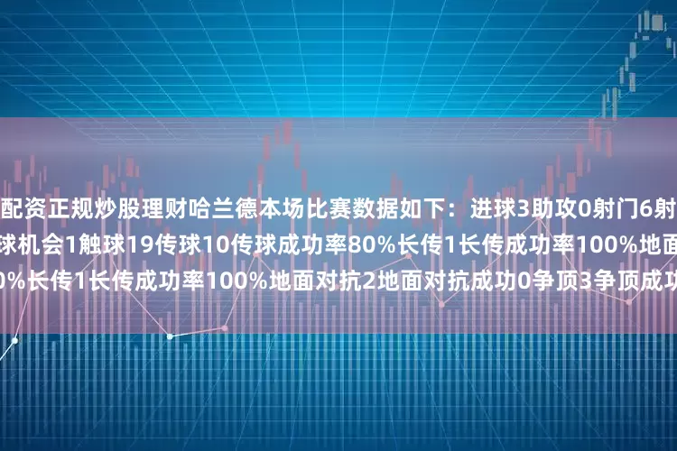 配资正规炒股理财哈兰德本场比赛数据如下：进球3助攻0射门6射正5射偏1丢失球权5错失进球机会1触球19传球10传球成功率80%长传1长传成功率100%地面对抗2地面对抗成功0争顶3争顶成功3
